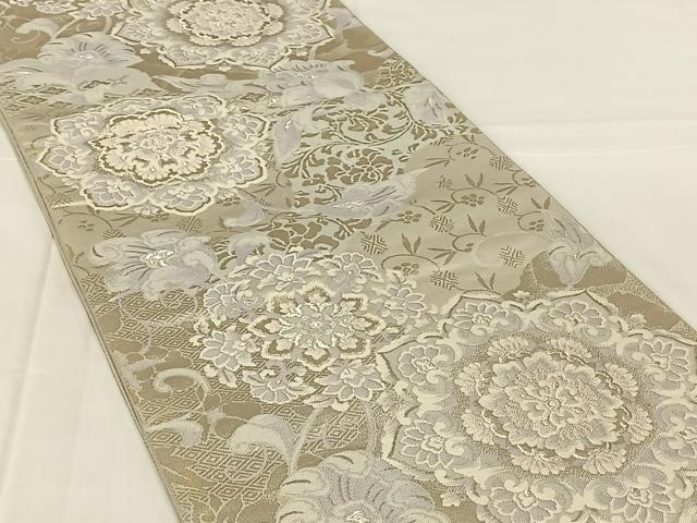 平和屋着物◎六通柄袋帯　唐織　正倉院花唐草文　金銀糸　正絹　逸品　AABM7448dk