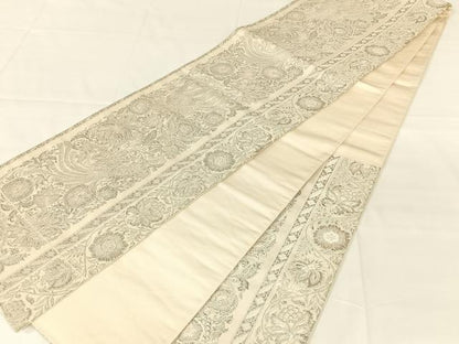 平和屋着物◎六通柄袋帯　唐織　鳳凰花文　プラチナ箔　正絹　逸品　AABM7452dk