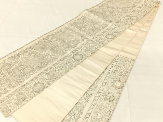 平和屋着物◎六通柄袋帯　唐織　鳳凰花文　プラチナ箔　正絹　逸品　AABM7452dk
