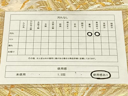 平和屋着物◎六通柄　京袋帯　唐織　立波文　金銀糸　正絹　逸品　AABM7467dk