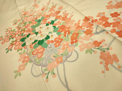 平和屋着物■訪問着　刺繍　花鏡裏文　金糸　金彩　正絹　逸品　AABM7485sx