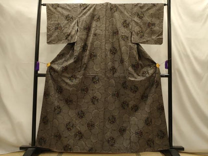 平和屋着物■本場大島紬　7マルキ　雪輪花文　正絹　逸品　AABM7488sx