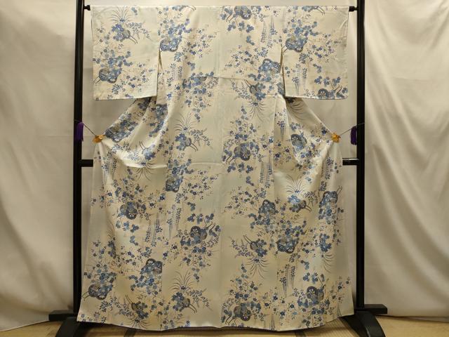 平和屋着物■上質な小紋　花車文　暈し染め　正絹　逸品　AABM7489sx
