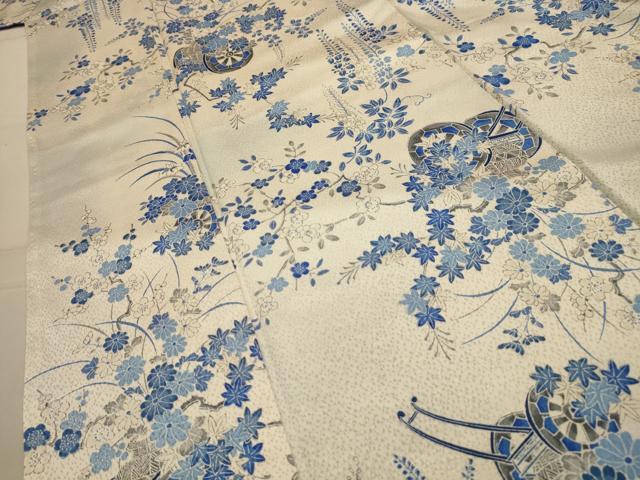 平和屋着物■上質な小紋　花車文　暈し染め　正絹　逸品　AABM7489sx