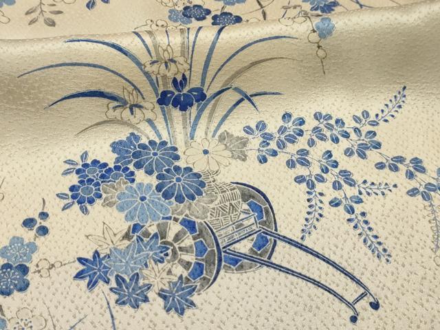 平和屋着物■上質な小紋　花車文　暈し染め　正絹　逸品　AABM7489sx