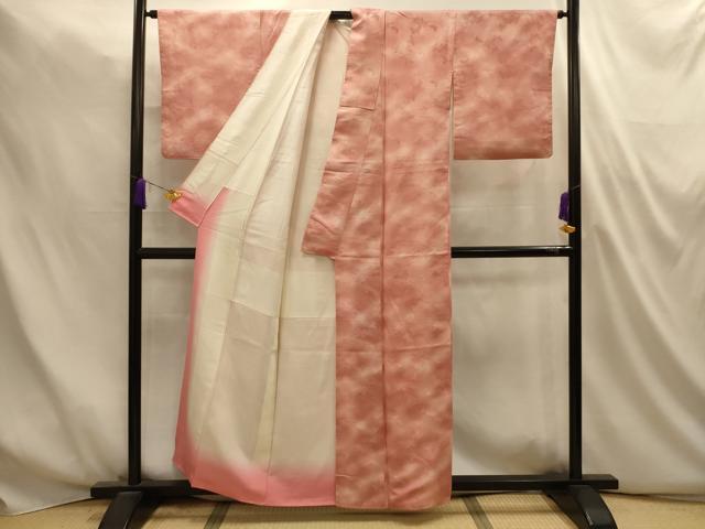 平和屋着物■上質な小紋　舞蝶地紋　暈し染め　正絹　逸品　AABM7490sx