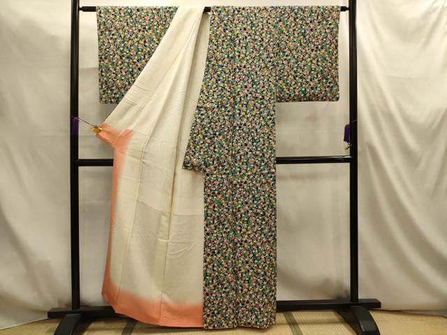 平和屋着物■上質な小紋　枝葉文　正絹　逸品　AABM7493sx