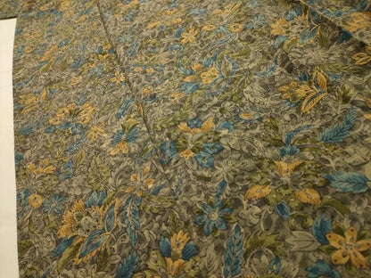 平和屋着物■上質な小紋　更紗花文　正絹　逸品　AABM7494sx