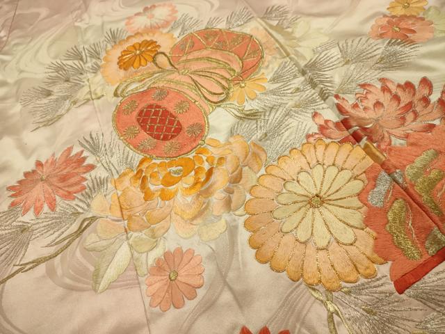 平和屋着物■豪華振袖　駒刺繍　流水花鼓文　暈し染め　金銀糸　正絹　逸品　AABM7508sx