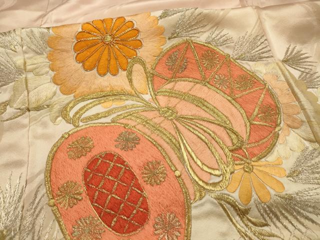 平和屋着物■豪華振袖　駒刺繍　流水花鼓文　暈し染め　金銀糸　正絹　逸品　AABM7508sx