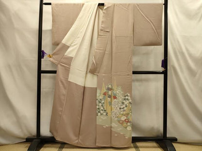 平和屋着物■豪華色留袖　草花文　正絹　逸品　AABM7511sx