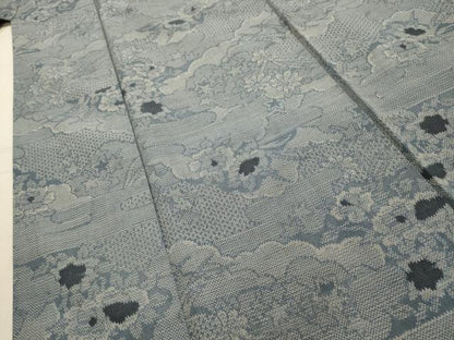 平和屋着物■上質な紬　重ね雲花文　正絹　逸品　AABM7515sx