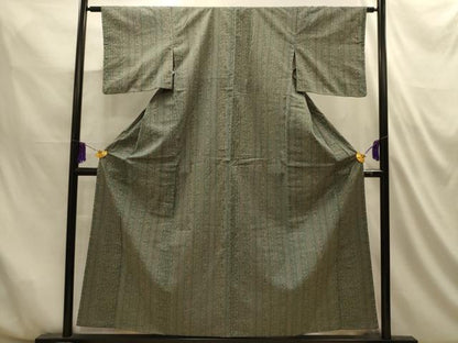平和屋着物■上質な小紋　紬地　花間道　正絹　逸品　AABM7520sx