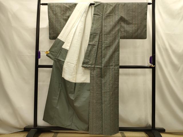 平和屋着物■上質な小紋　紬地　花間道　正絹　逸品　AABM7520sx