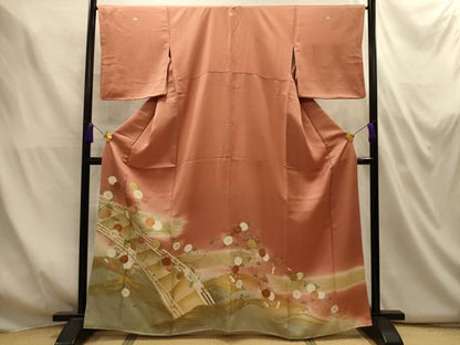 平和屋着物■豪華色留袖　駒刺繍　渡橋立波花文　暈し染め　金彩　正絹　逸品　AABM7522sx