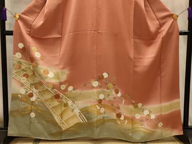 平和屋着物■豪華色留袖　駒刺繍　渡橋立波花文　暈し染め　金彩　正絹　逸品　AABM7522sx