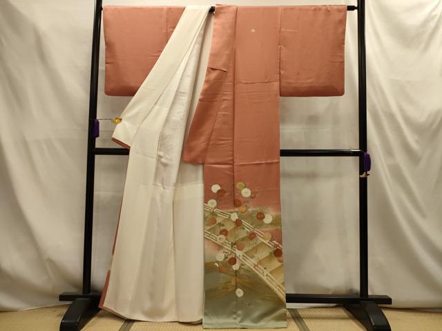 平和屋着物■豪華色留袖　駒刺繍　渡橋立波花文　暈し染め　金彩　正絹　逸品　AABM7522sx