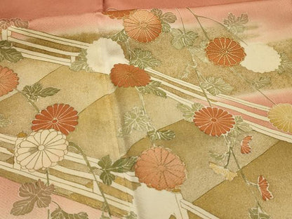 平和屋着物■豪華色留袖　駒刺繍　渡橋立波花文　暈し染め　金彩　正絹　逸品　AABM7522sx