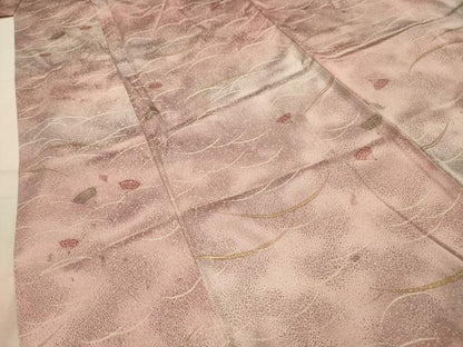 平和屋着物■上質な小紋　扇面花文　暈し染め　金彩　正絹　逸品　AABM7525sx