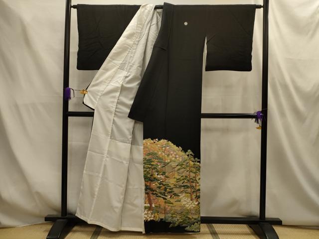 平和屋着物■豪華黒留袖　風景文　正絹　逸品　AABM7529sx