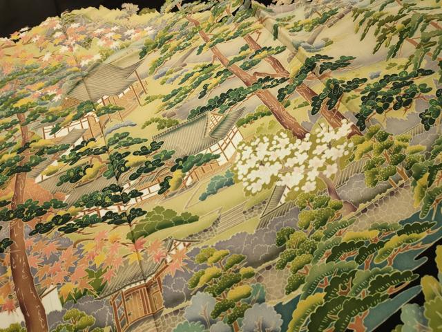 平和屋着物■豪華黒留袖　風景文　正絹　逸品　AABM7529sx