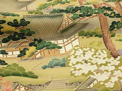 平和屋着物■豪華黒留袖　風景文　正絹　逸品　AABM7529sx