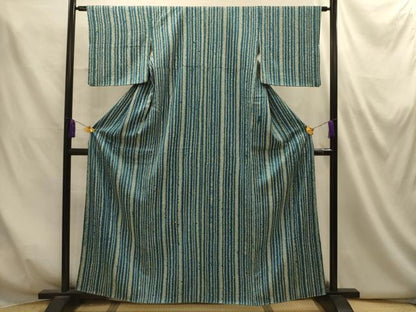 平和屋着物■上質な小紋　総絞り　間道　正絹　逸品　AABM7531sx