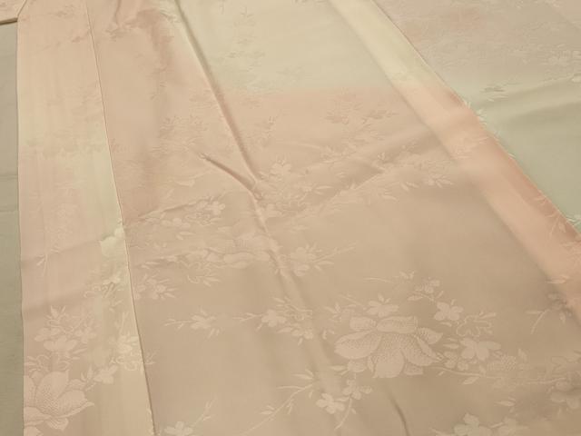 平和屋着物■長襦袢　無双仕立て　枝花文　暈し染め　正絹　逸品　AABM7532sx