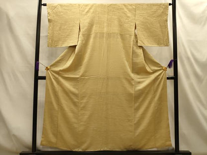 平和屋着物■上質な色無地　風景地紋　飴色　正絹　逸品　AABM7533sx