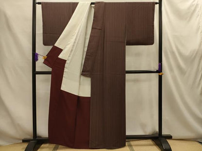 平和屋着物■上質な小紋　間道　正絹　逸品　AABM7535sx