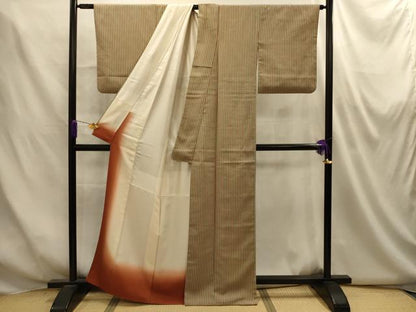 平和屋着物■上質な小紋　間道　正絹　逸品　AABM7538sx