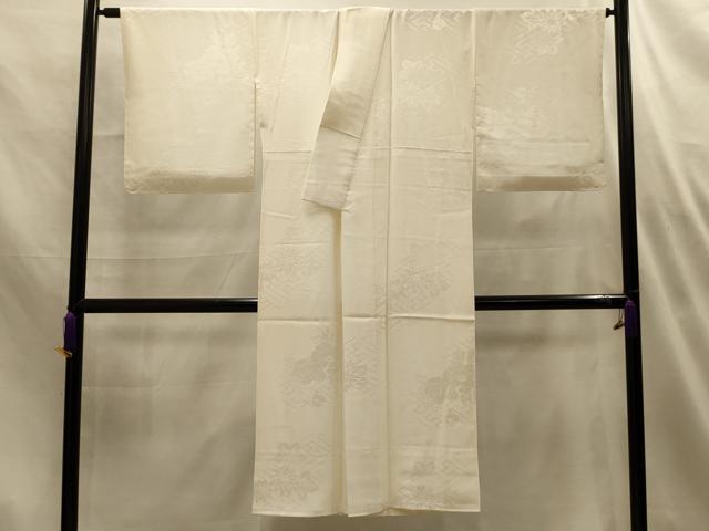 平和屋着物■長襦袢　袷　草花地紋　正絹　逸品　AABM7551sx