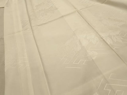 平和屋着物■長襦袢　袷　草花地紋　正絹　逸品　AABM7551sx