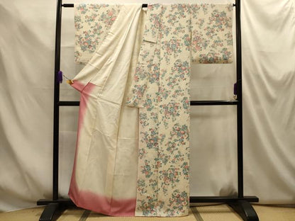 平和屋着物■上質な小紋　草花文　正絹　逸品　AABM7557sx