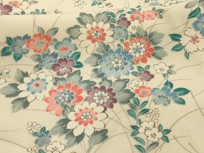 平和屋着物■上質な小紋　草花文　正絹　逸品　AABM7557sx