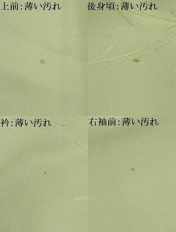 平和屋着物■上質な色無地　松葉地紋　白緑色　正絹　逸品　AABM7560sx