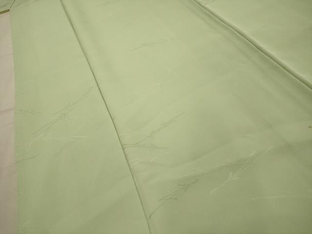 平和屋着物■上質な色無地　松葉地紋　白緑色　正絹　逸品　AABM7560sx
