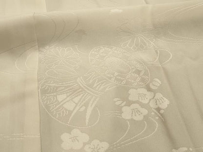 平和屋着物■長襦袢　無双仕立て　流水花鼓地紋　正絹　逸品　AABM7564sx