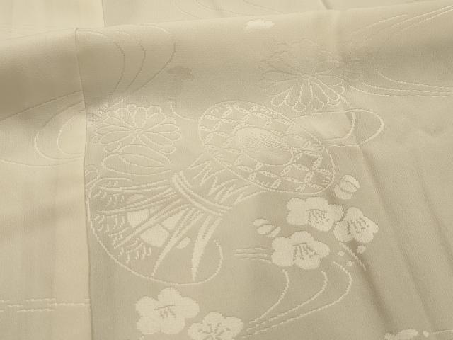平和屋着物■長襦袢　無双仕立て　流水花鼓地紋　正絹　逸品　AABM7564sx