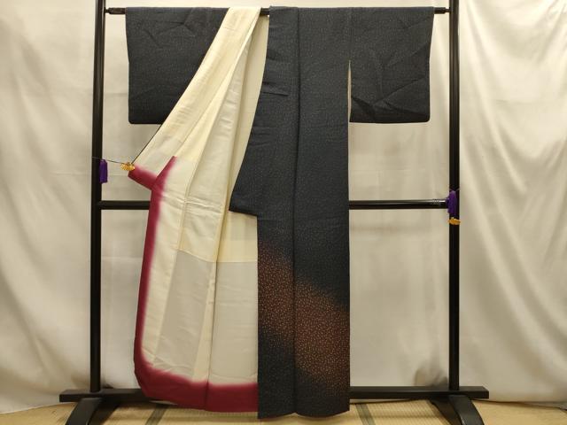 平和屋着物■色留訪問着　霞文　鬼しぼ縮緬　正絹　逸品　AABM7570sx