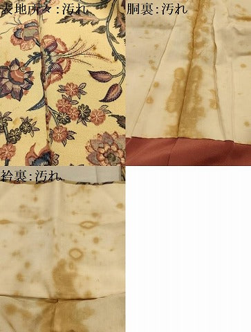 平和屋着物■上質な小紋　花鳥更紗文　正絹　逸品　AABM7571sx