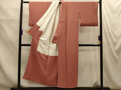 平和屋着物■上質な色無地　紋意匠　東雲色　正絹　逸品　AABM7602sx