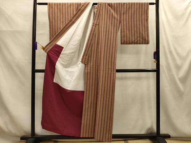 平和屋着物■上質な紬　間道　正絹　逸品　AABM7604sx
