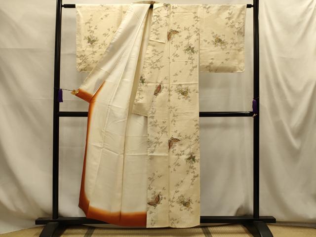 平和屋着物■上質な小紋　花蝶文　金彩　正絹　逸品　AABM7619sx