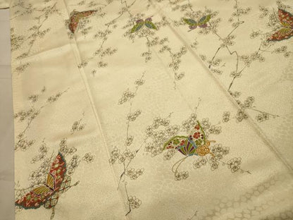 平和屋着物■上質な小紋　花蝶文　金彩　正絹　逸品　AABM7619sx