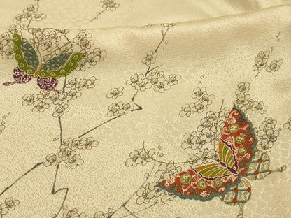 平和屋着物■上質な小紋　花蝶文　金彩　正絹　逸品　AABM7619sx