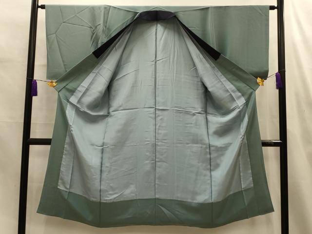 平和屋着物■男性　長襦袢　袷　人物風景文　暈し染め　金彩　正絹　逸品　AABM7621sx