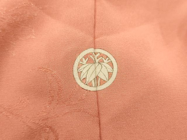 平和屋着物■上質な小紋　寿光織　草花地紋　銀糸　正絹　逸品　AABM7622sx