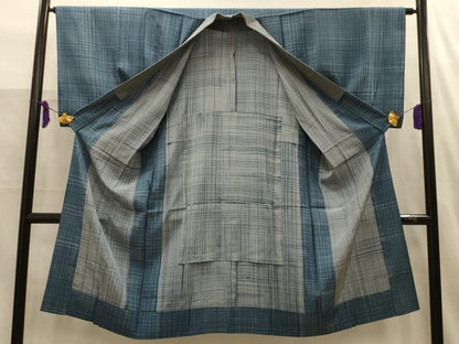 平和屋着物■男性　長襦袢　無双仕立て　格子　正絹　逸品　AABM7623sx
