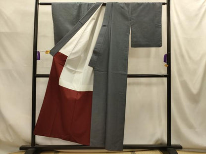 平和屋着物■上質な紬　菱文　正絹　逸品　AABM7625sx